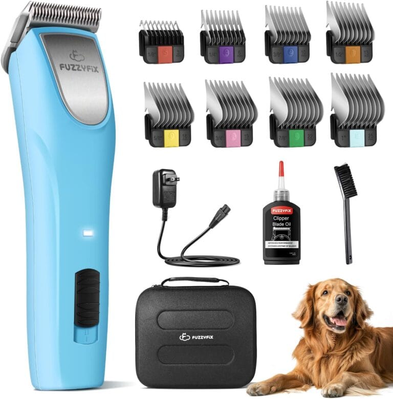 Professional Dog Clippers for Grooming - 2 Speed Pet Grooming Kit for Thick Curly Matted Coats - Low Noise Heavy Duty Cordless Hair Trimmer with Detachable Metal Blade for Animal/Pet/Horse