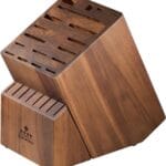 ENOKING Knife Block without Knives, Large Knife Holder- 25 Slots Acacia Wood Universal Knife Block, Butcher Block Countertop for Knife Storage Organizer
