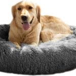 MFOX Calming Dog Bed (S/M/L/XL) for Medium and Large Dogs Comfortable Pet Bed Faux Fur Donut Cuddler Up to 15/30/50/90lbs