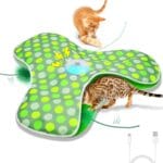 Interactive Cat Toys Rechargeable,Moving Concealed Feathers,Real Mouse Squeaky,Touch Activated Cat Kitten Toy Exercise Toys for Indoor Bored Adult Cats