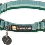 Ruffwear, Web Reaction Dog Collar, Escape-Proof Security Buckle, Adjustable Anti-Slip Martingale Collar with Durable Nylon Tubelok Webbing & Silent ID Attachment, River Rock Green, 11"-14"