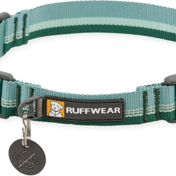 Ruffwear, Web Reaction Dog Collar, Escape-Proof Security Buckle, Adjustable Anti-Slip Martingale Collar with Durable Nylon Tubelok Webbing & Silent ID Attachment, River Rock Green, 11"-14"