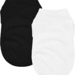 2 Pack Solid Color Dog Shirts - Lightweight, Quick Dry, Breathable Pet T-Shirts for Small to Large Dogs - Stretchy, Durable, Ideal for All Seasons and Holidays.Black White S