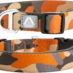 Soft Padded Dog Collar, Neck 12-20, Adjustable Heavy Duty Collar with 3M Reflective Logo for Medium, Large Dogs, Camo Orange, M