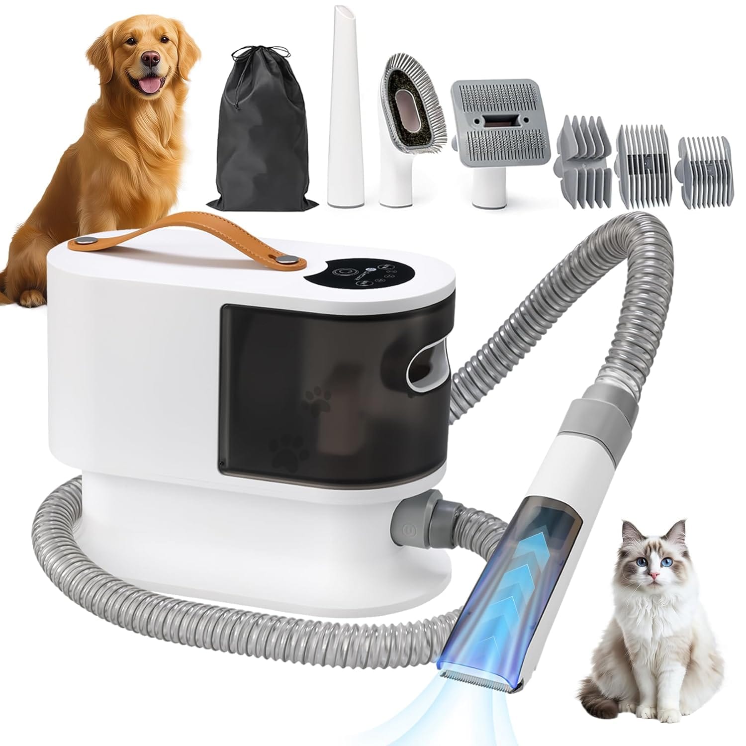 Dog Grooming Vacuum, Dog Grooming Kit With Low Noise, Hair Vacuum With 2L Dust Cup, 6 Grooming Tools For Cats Dog Grooming Vacuum, Dog Grooming Kit with Low Noise, Hair Vacuum with 2L Dust Cup, 6 Grooming Tools for Cats