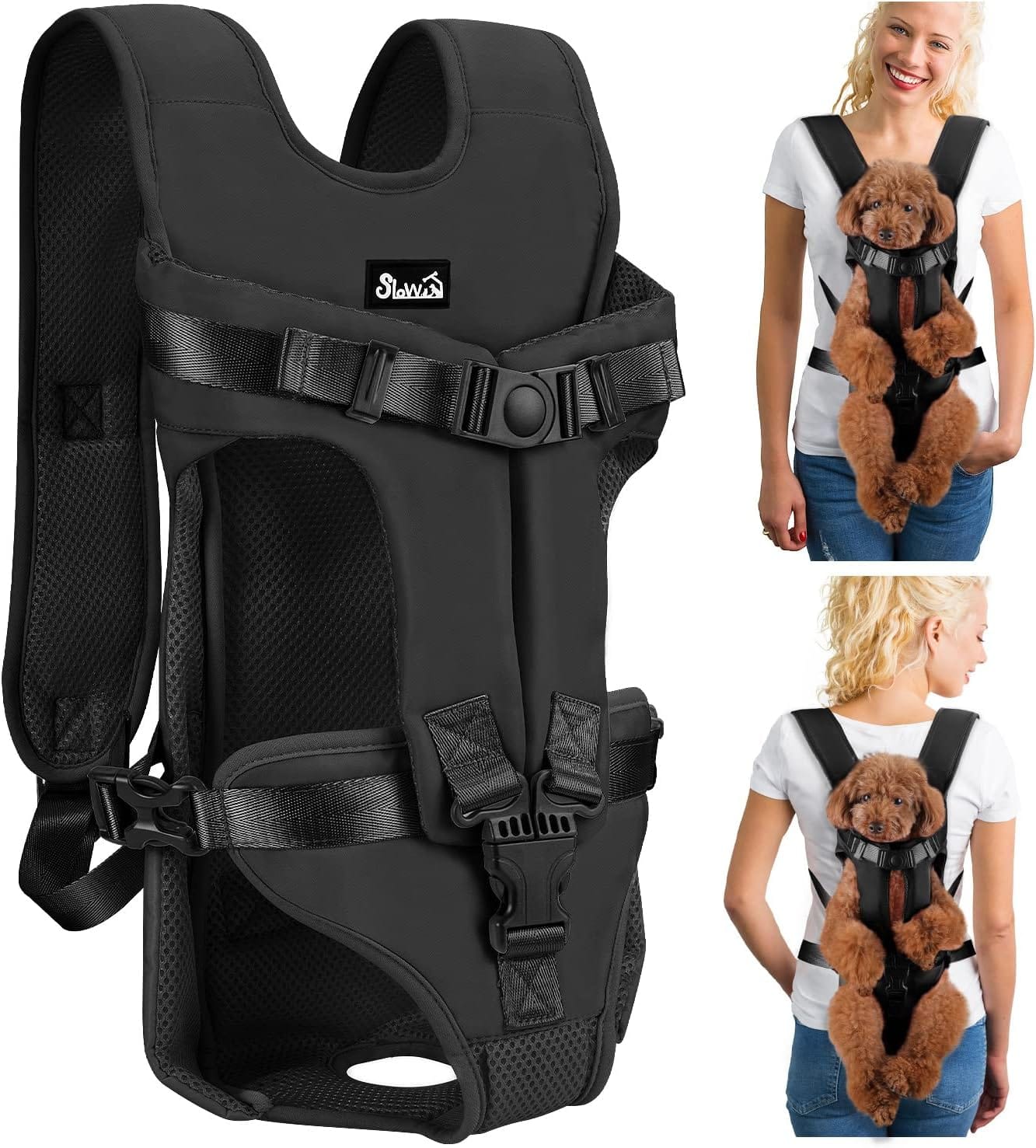Lukovee Dog Backpack Carrier, Legs Out Easy Fit Dog Front Carrier For Small Medium Dogs, Adjustable Hands Free Dog Chest Carrier For Hiking Cycling (B,Medium) Lukovee Dog Backpack Carrier, Legs Out Easy-fit Dog Front Carrier for Small Medium Dogs, Adjustable Hands Free Dog Chest Carrier for Hiking Cycling (B,Medium)