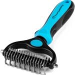 Dematting Comb for Cats and Dogs, Mat Remover and Deshedding Grooming Tool, Safe Detangler for Matted Fur, Double Sided Undercoat Rake