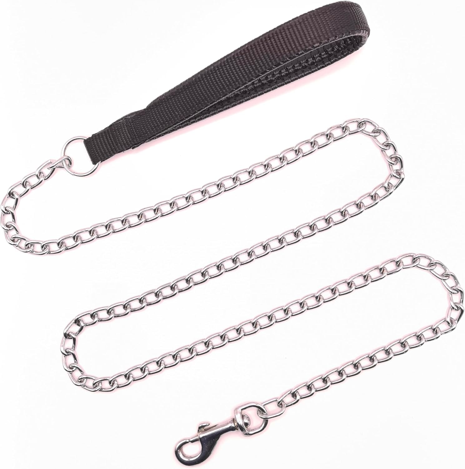 Chain Leash For Small Dogs, Heavy Duty Metal Dog Lead Durable Strong Chew Proof Puppy Leashes For Small Medium Large Breed Pet Dogs, 2.0mm * 4ft Black Handle Chain Leash for Small Dogs, Heavy Duty Metal Dog Lead Durable Strong Chew Proof Puppy Leashes for Small Medium Large Breed Pet Dogs, 2.0mm * 4ft Black Handle