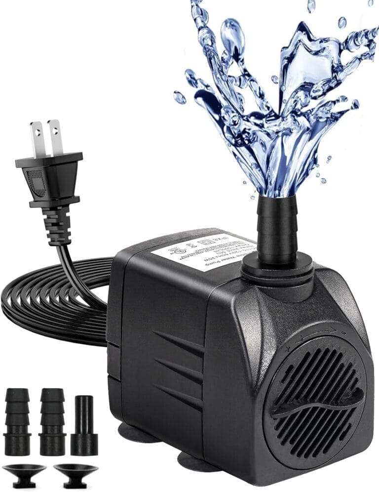 Fountain Pump, 220GPH Submersible Water Pump Outdoor, Ultra Quiet Water Fountain Pump for Pond Waterfall, Fish Tank, Aquarium, Hydroponics