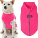 Gooby - Zip Up Fleece Vest, Fleece Jacket Sweater with Zipper Closure and Leash Ring, Pink, Medium