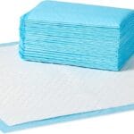 Amazon Basics Heavy Duty, Absorbent Dog and Puppy Pee Pads with 5-Layer Leak-Proof Design and Quick-Dry Surface for Potty Training, Regular, 20 Count, Blue & White