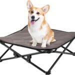 KingCamp Elevated Dog Bed for Small Dogs, Outdoor Raised Cooling Pet Cot Bed with Washable Breathable Mesh & No-Slip Feet Perfect for Camping, Backyard, Indoor Use (S, Black)