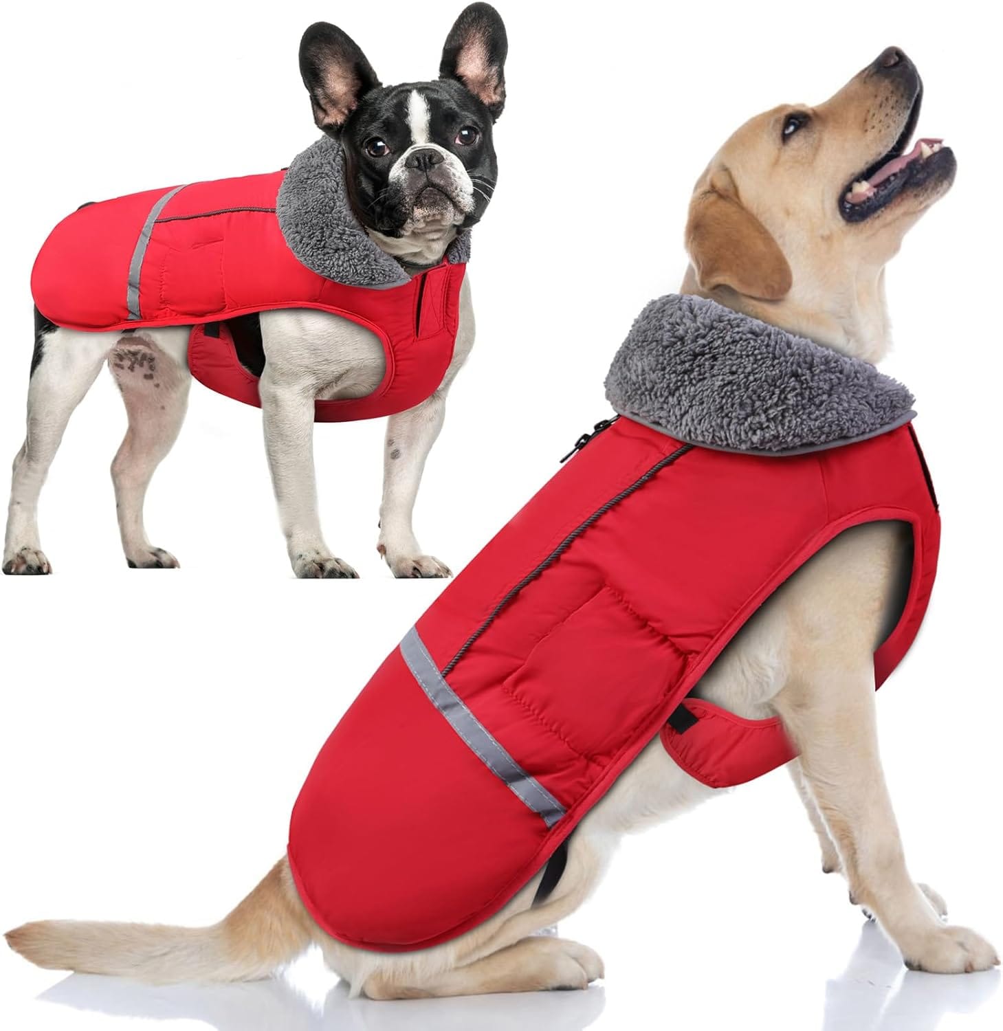 Doglay Dog Coat, Waterproof Dog Jacket Pet Winter Coat For Cold Weather With Thicken Furry Collar, Reflective Puppy Winter Jacket Warm Fleece Lining For Small Medium Large Pets Doglay Dog Coat, Waterproof Dog Jacket Pet Winter Coat for Cold Weather with Thicken Furry Collar, Reflective Puppy Winter Jacket Warm Fleece Lining for Small Medium Large Pets