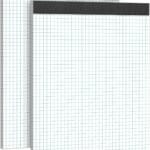 Graph Paper Notebook 8.5 x 11 Grid Paper Pad Quad Ruled, 2 Pack, 30 Sheets per Pad, White, 4x4 (4 Squares per inch), Easy-Tear Perforations, 8.5"x11" Quad Ruled Grid Paper Pad