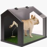 Stylish Indoor Dog Potty with High Walls, Durable Washable Fake Grass Mat, Splash Guard Design for Mess-Free Diagonal Peeing  Blends with Home Decor, Ideal for Indoor & Balcony Use