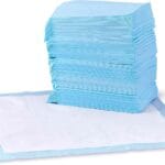 Amazon Basics Dog and Puppy Pee Pads, 5-Layer Leak-Proof Super Absorbent, Quick-Dry Surface, Potty Training, Regular (22x22"), 100 Count, Blue & White