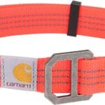 Carhartt Fully Adjustable Nylon Webbing Collars for Dogs, Reflective Stitching for Visibility, Coral Glow (Nylon Webbing), Large