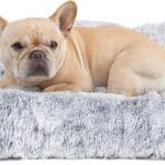 EHEYCIGA Fluffy Dog Crate Bed for Medium Dogs, Plush Faux Fur Crate Pad, Calming Anti Anxiety Medium Dog Bed, Washable Soft Warm Crate Mat with Non-Slip Bottom