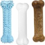 Nylabone New Puppy Starter Kit, Chew Toys & Natural Chew Treat for Puppies, Puppy Enrichment Teething Toys, Blue, Long Lasting Chicken & Bacon Flavor, Small Dogs - Up to 25 Ibs, 3 Pack