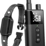 No Shock Dog Training Collar with Remote, Dog Vibration Collar with Controller Beep and Vibrate Only, Safe Lock Waterproof Rechargeable Vibrating Collars for Dogs(10-120 lbs)-No Prongs (Black)