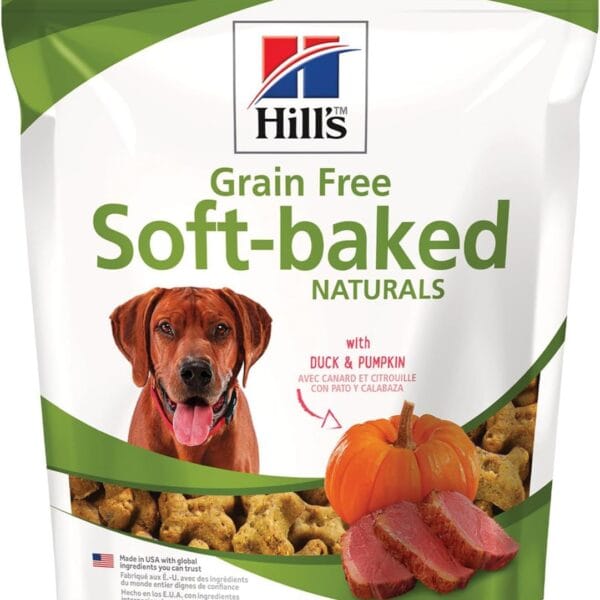 Hill's Grain Free Soft Baked Naturals, All Life Stages, Great Taste, Dog Treats, Duck & Pumpkin , 8 oz Bag
