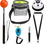 Training Kit - 1 Target Stick, 1 Training Clicker, 1 Whistle - Dog Training Equipment Tools, Cat Toilet Trainer Kit, Agility Training Lure Course For Dogs, Kitten Puppy Behavior Aids Trick (With Bell)