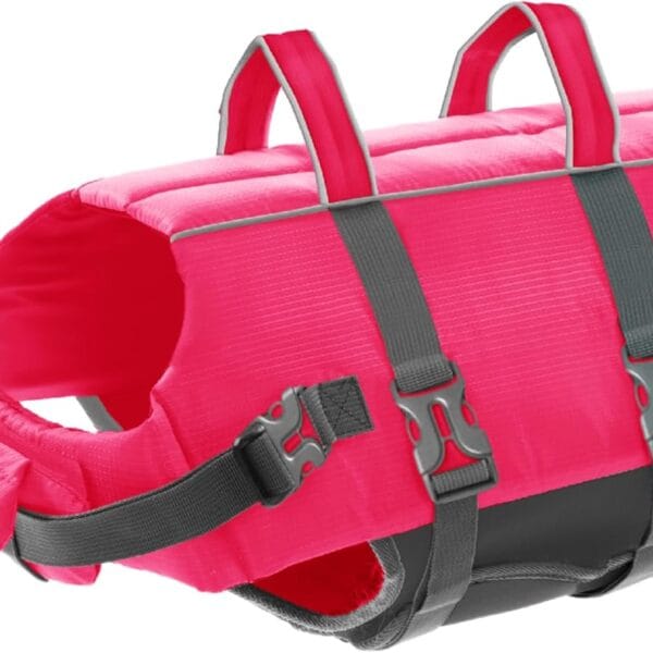 Outward Hound Granby Splash Dog Life Jacket, High-Buoyancy Dog Life Vest for Swimming, Boating, and Water Safety, Large, Pink