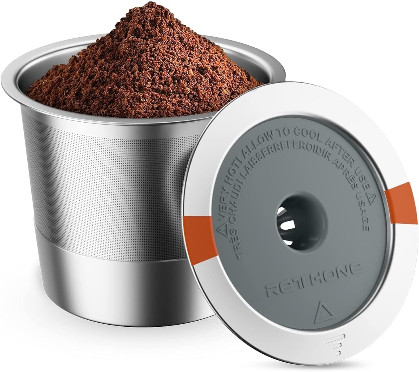 RETHONE K Cup Reusable Coffee Pods, Stainless Steel Reusable K Cups Coffee Filter Compatible For Keurig 1.0 & 2.0 Coffee Makers BPA Free Refillable Coffee Filters (1 Pack) RETHONE K Cup Reusable Coffee Pods, Stainless Steel Reusable K Cups Coffee Filter Compatible for Keurig 1.0 & 2.0 Coffee Makers BPA-Free Refillable Coffee Filters (1 Pack)