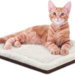 K&H PET PRODUCTS Self-Warming Cat Bed Pad, Self Heating Pad for Outdoor Cat Houses, Warming Mat for Indoor Pet Beds & Furniture, Reversible Blanket, Washable - Small 21 X 17in Oatmeal/Chocolate