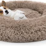 MIXJOY Orthopedic Dog Bed Comfortable Donut Cuddler Round Pet Beds Ultra Soft Washable Dog and Cat Cushion (20''/23''/30'') (23'', Brown)