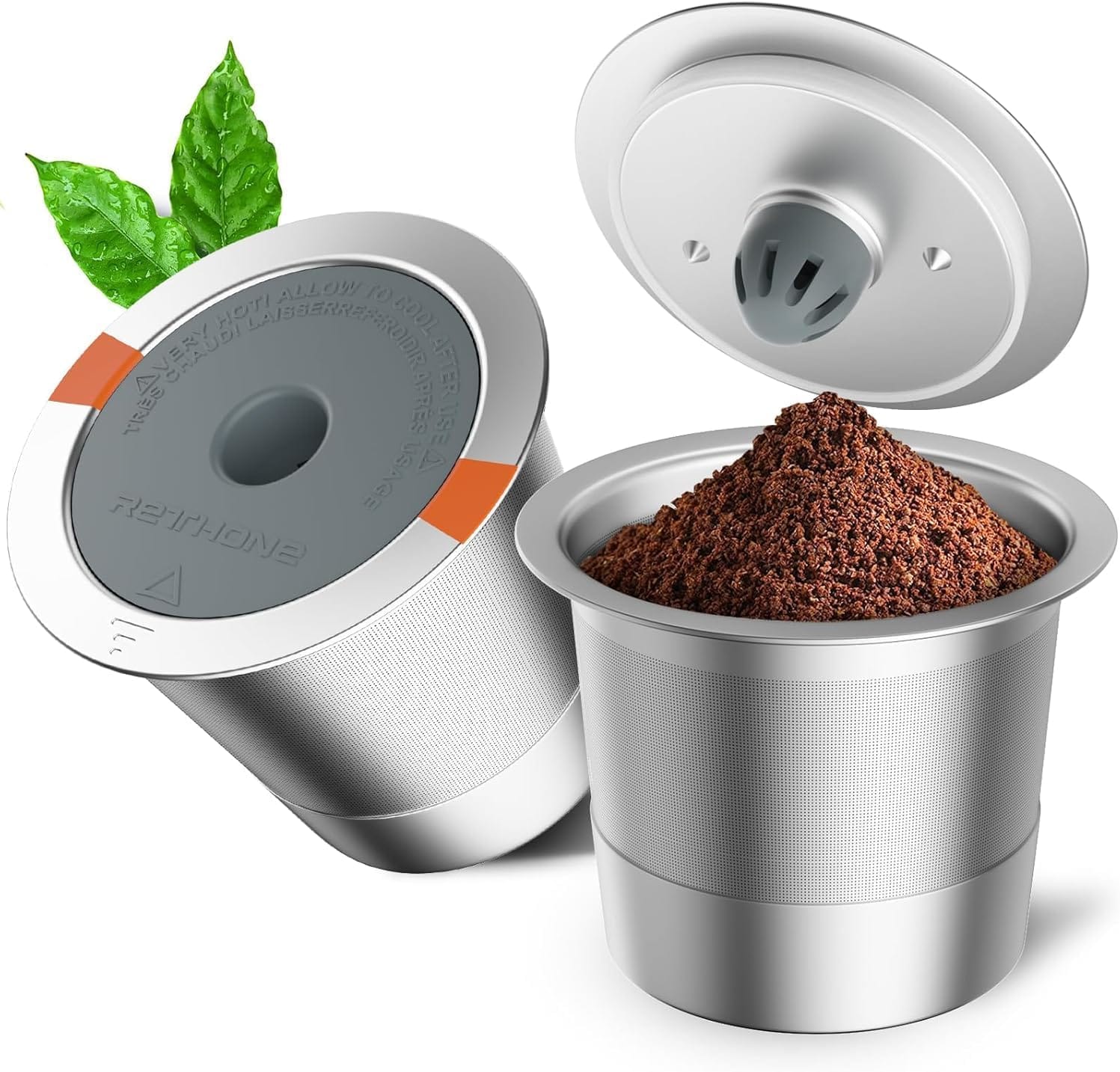 RETHONE Reusable K Cups And Coffee Pods For Keurig 1.0 & 2.0 Coffee Maker Stainless Steel Coffee Filter(2 Pack) RETHONE Reusable K Cups and Coffee Pods for Keurig 1.0 & 2.0 Coffee Maker Stainless Steel Coffee Filter(2 pack)