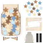 Reward Jar for Kids  Magnetic Wooden Behavior Chart and Incentive Jar with 25 Tokens, Stickers, Stand & Magnet  Positive Reinforcement Tool for Home, Toddlers or Classroom