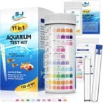 11 in 1 - Aquarium Test Strips | 950 Tests - 150 Strips | Fish Tank Aquariums Water Test Kit & ebook | Aquarium Thermometer | Fish Tank Water Testing Kit Includes 50 Ammonia Strips | Versatile Usage