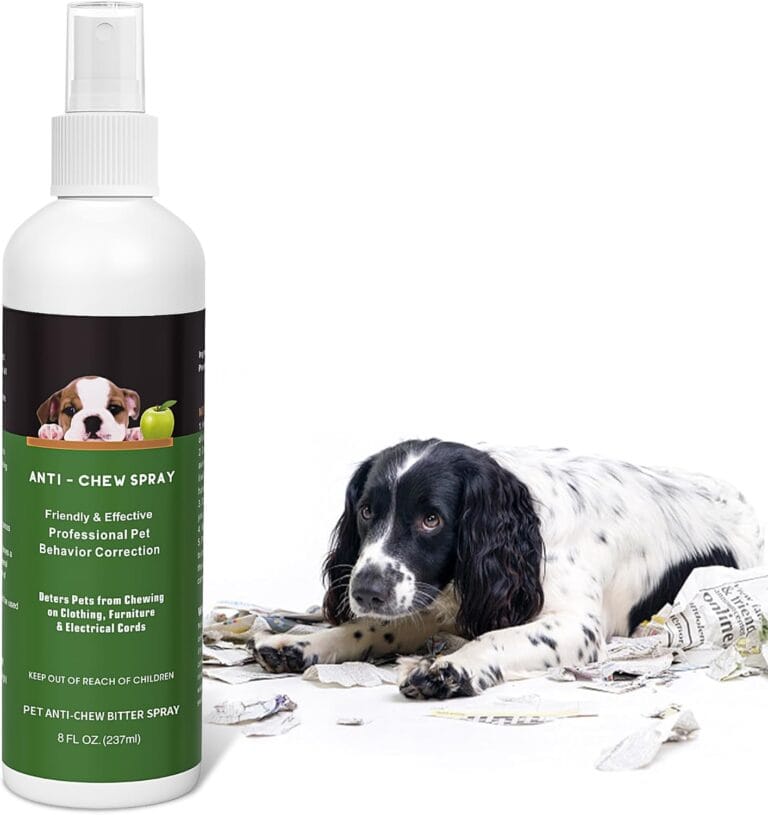 No Chew Bitter Spray for Dogs, 8 Oz Puppy Dog Deterrent Spray Stop Chewing and Licking of Furniture, Shoes, Pet Training & Behavior Aids Spray Indoor & Outdoor Use