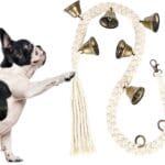 Dog Bell for Door Potty Training, Cotton Handwoven Dog Doorbell with 6 Extra Loud Bells for Dog Training, Adjustable Hanging Door Bell for Small Medium Large Dogs to Ring to Go Outside, Beige