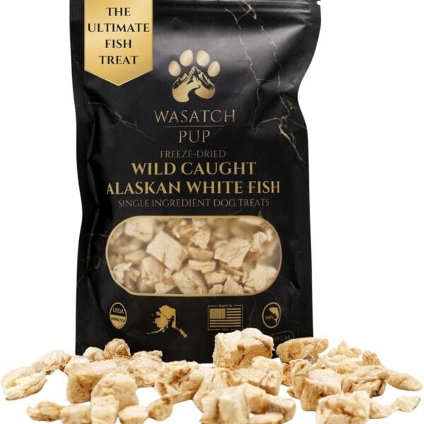 Freeze Dried Alaskan Whitefish Dog Treats | Natural 100% Real Whitefish | Rich in Vitamins & Nutrients| Easy to Digest | Supports Joint Health | USDA Approved and Made in The USA 3.5 Oz