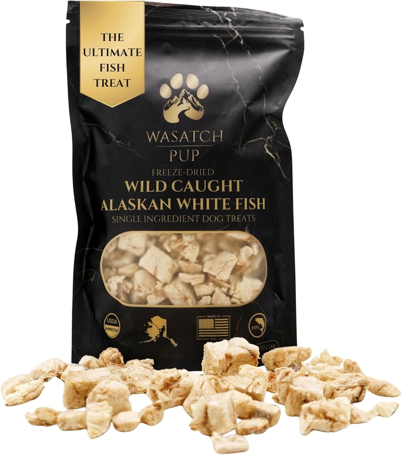 Freeze Dried Alaskan Whitefish Dog Treats | Natural 100% Real Whitefish | Rich In Vitamins & Nutrients| Easy To Digest | Supports Joint Health | USDA Approved And Made In The USA 3.5 Oz Freeze Dried Alaskan Whitefish Dog Treats | Natural 100% Real Whitefish | Rich in Vitamins & Nutrients| Easy to Digest | Supports Joint Health | USDA Approved and Made in The USA 3.5 Oz