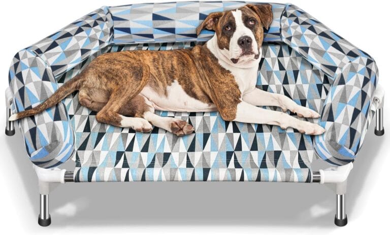 Orthopedic Dog Bed - Beds Bolster,Cooling Elevated Dog Beds with Metal Frame,Raised Dogs Bed for Dogs,Easy to Assemble,Up to 75 lbs,Medium