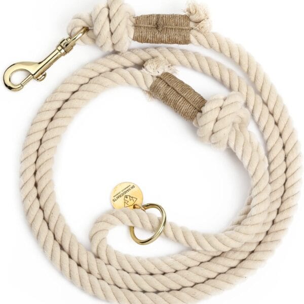 Handmade Rope Leashes for Small Dogs - 5FT Organic Cotton Natural Braided Dog Leash