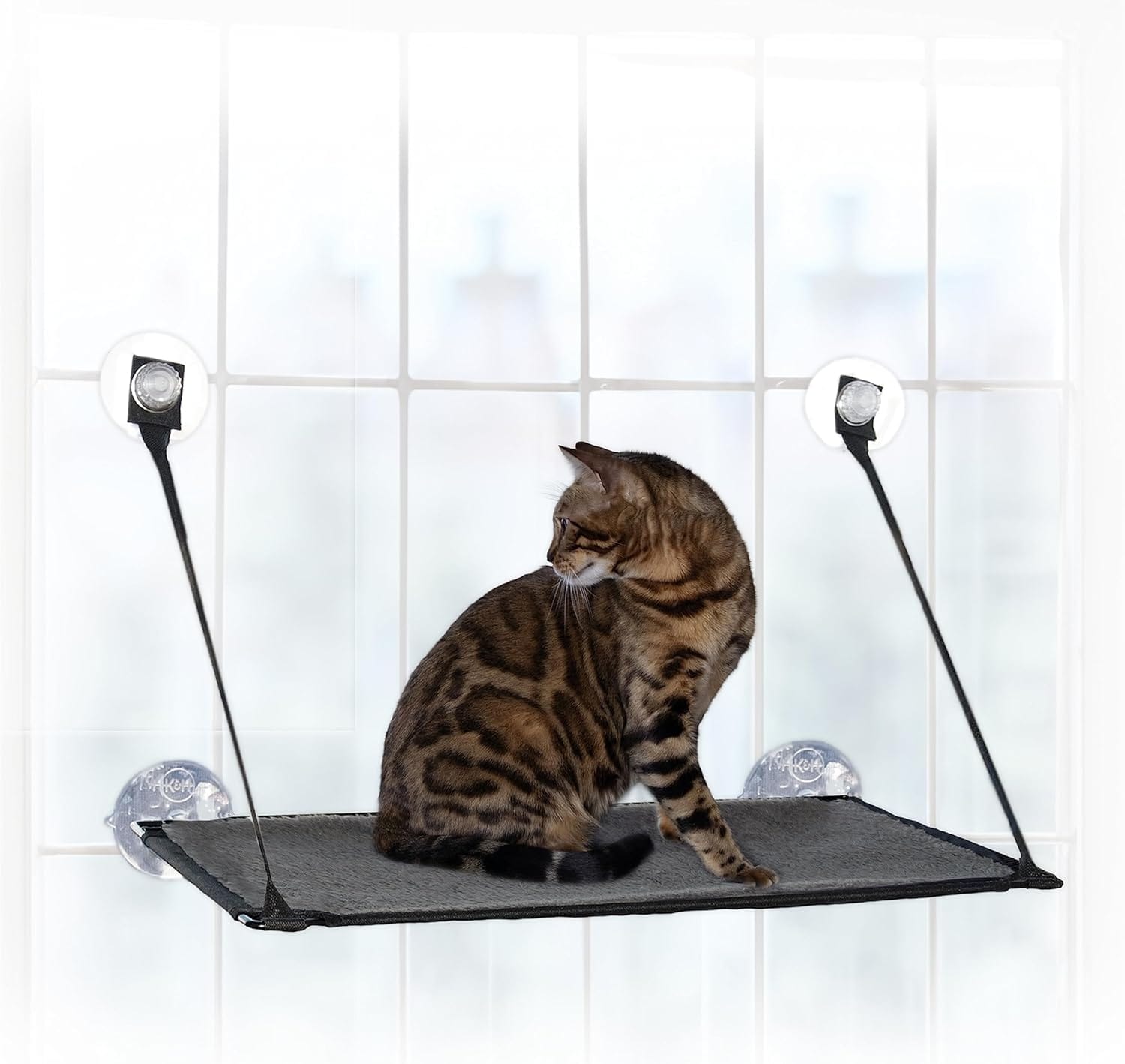 K&H Pet Products EZ Mount Cat Window Perch For Large Cats, Sturdy Kitty Sill Window Hammock Bed, Steel Frame, Sturdy Suction Cups, Washable Shelf Cover, Foldable Fits 27"W X 23"H Glass Spaces K&H Pet Products EZ Mount Cat Window Perch for Large Cats, Sturdy Kitty Sill Window Hammock Bed, Steel Frame, Sturdy Suction Cups, Washable Shelf Cover, Foldable - Fits 27"W X 23"H Glass Spaces