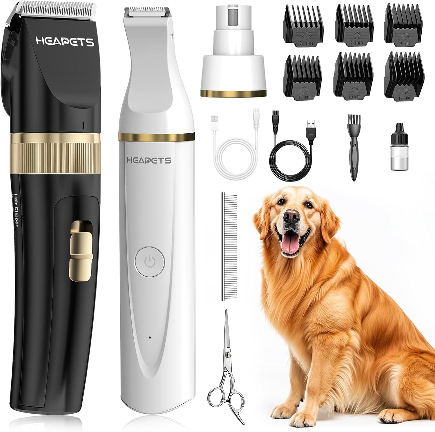 Dog Hair Clippers For Grooming Kit And Dog Paw Trimmer Nail Grinder For Grooming, Low Noise Rechargeable Cordless, Shaver Grooming Supplies For Pet Cats Dogs (Black, White) Dog Hair Clippers for Grooming Kit and Dog Paw Trimmer Nail Grinder for Grooming, Low Noise Rechargeable Cordless, Shaver Grooming Supplies for Pet Cats Dogs (Black, White)
