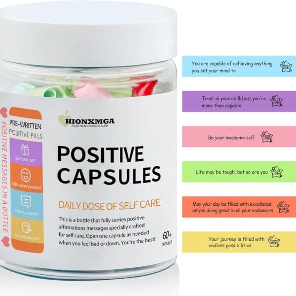 Positive Messages in a Bottle (60+ Positive Affirmations),Self Care Gifts for Women Men Stress Relief Get Well Soon,Self Care Kit Pre-Written Daily Messages for Relaxation,Inspiration