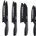 Cuisinart Knife Set, 12pc Ceramic Coated Knife Set with 6 Blades & 6 Blade Guards, Lightweight, Stainless Steel, Durable & Dishwasher Safe (Black)