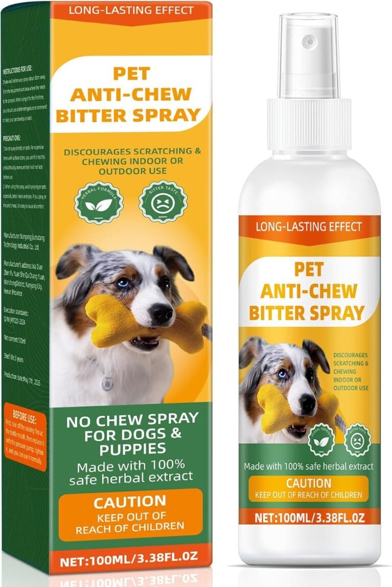 No Chewing Spray for Dogs, Anti-Chew Bitter for Dog Behavior Training Aid Spray, Natural Ingredients, Protect Furniture Shoes Belongings, Stop Chewing, Licking, Biting for Dog Deterrent Spray