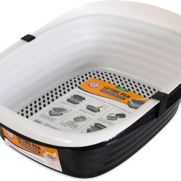 Arm & Hammer Large Sifting Litter Box Scoop Free Cat Litter Tray with Microban, Made in USA