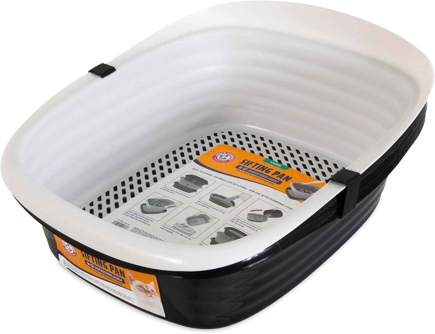 Arm & Hammer Large Sifting Litter Box Scoop Free Cat Litter Tray With Microban, Made In USA Arm & Hammer Large Sifting Litter Box Scoop Free Cat Litter Tray with Microban, Made in USA