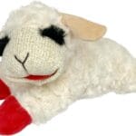 Multipet Lamb Chop Dog Plush Toy - Squeaky Dog Toy for Small & Medium Dogs - Extra Soft Plush Dog Toy - Stuffed Animal Dog Toy for Cuddling & Playing - Cute Pet Toy (10", Cream, 5 Squeakers)