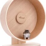 Niteangel Wooden Hamster Exercise Wheel: - Silent Hamster Running Wheel for Hamsters Gerbil Mice and Other Similar-Sized Small Pets (M)