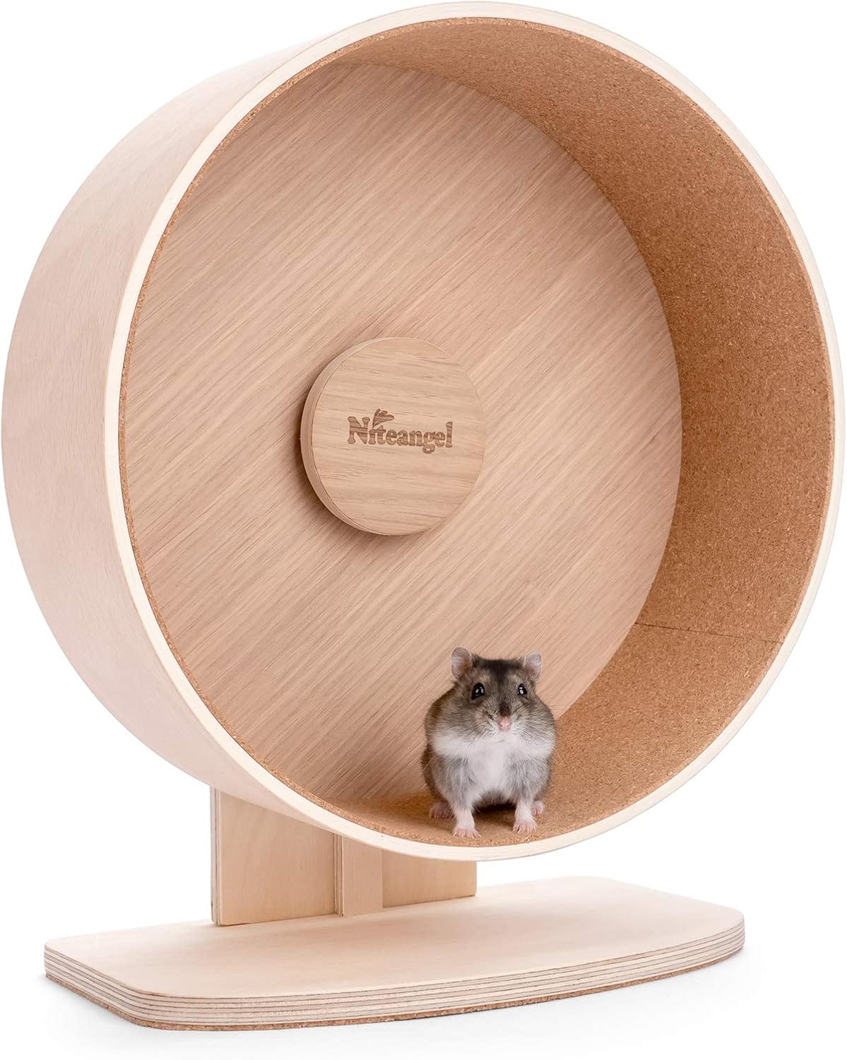 Niteangel Wooden Hamster Exercise Wheel: Silent Hamster Running Wheel For Hamsters Gerbil Mice And Other Similar Sized Small Pets (M) Niteangel Wooden Hamster Exercise Wheel: - Silent Hamster Running Wheel for Hamsters Gerbil Mice and Other Similar-Sized Small Pets (M)