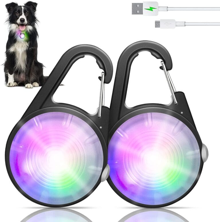 Dog Collar Light, 4 Modes Dog Lights for Night Walking, Rechargeable LED Pet Collar Light for Nighttime Clip on, IP68 Waterproof Pet Walking Accessories-2 Pack(Black)